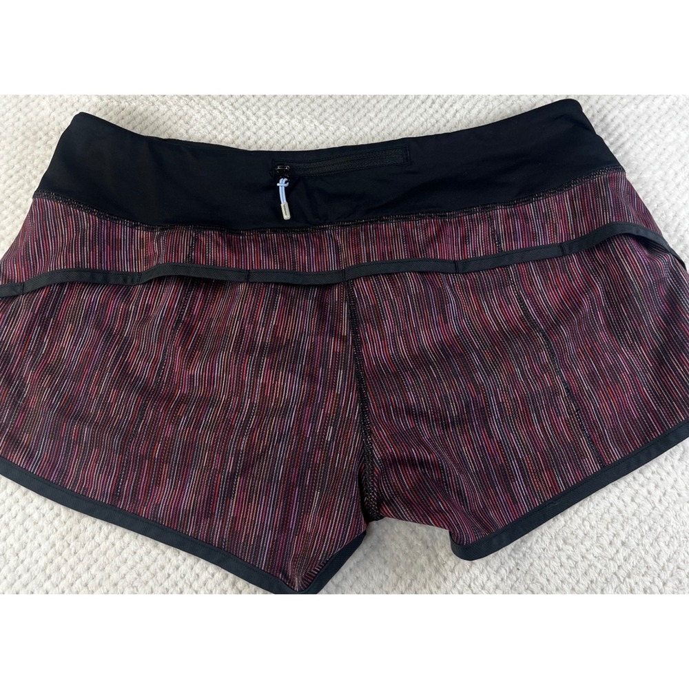 Lululemon Speed Up Shorts Size 8 Multicolor Static Stripe Running Athletic Black - Picture 3 of 8